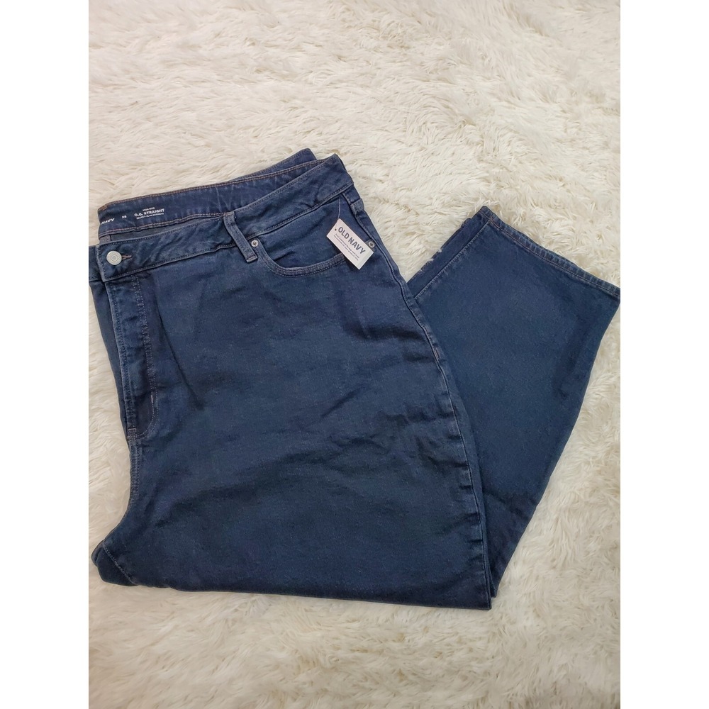 Old Navy Jeans 28 Womens Blue High Rise‎ O.G. Straight Denim Cotton Blend New